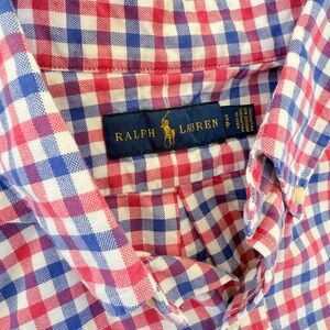Ralph Lauren Men's Checkered Red and Blue Shirt